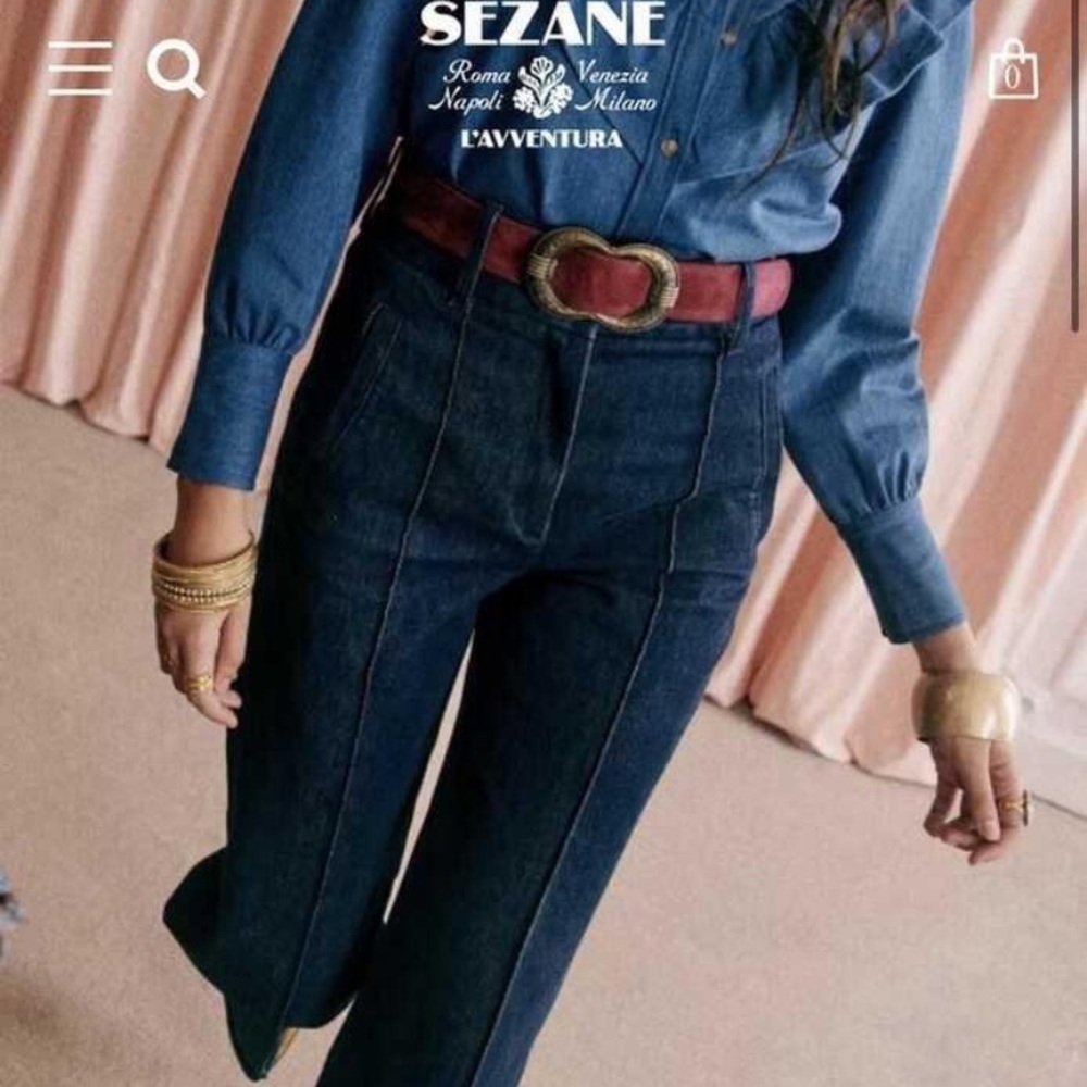 Sezane Dark Blue Women's Jeans